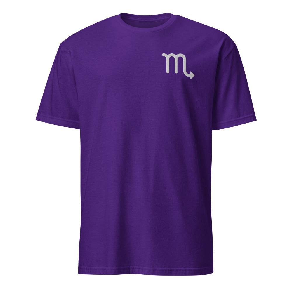 Scorpio Zodiac Embroidered TShirt - Purple Color - https://ascensionemporium.net